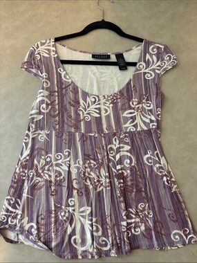 Axcess Lavender Scoop-Neck Floral Tunic